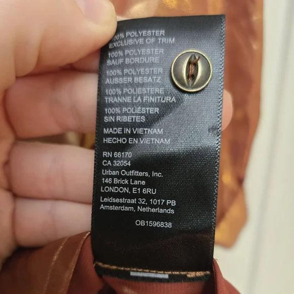 Anthropologie Copper Bronze Metallic Foil Blouse Size M - Picture 8 of 12